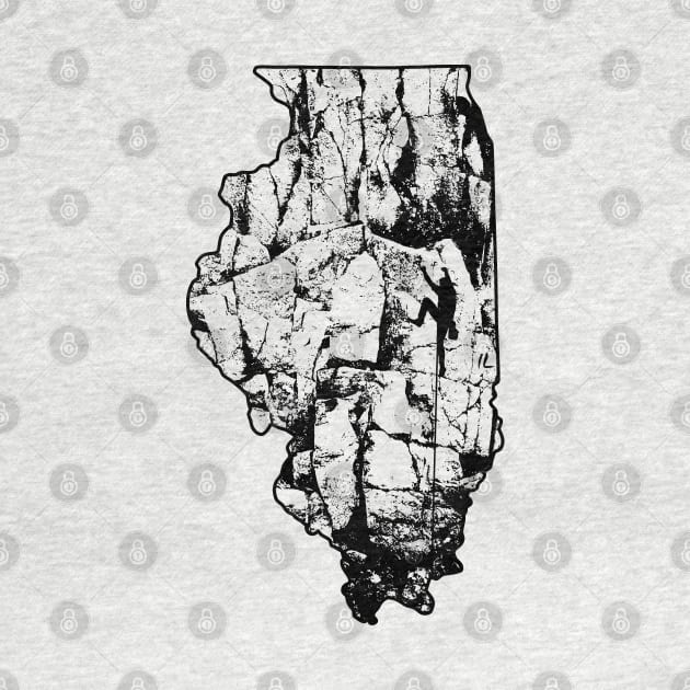 Rock Climbing Illinois Rock Climber State Map by TeeCreations